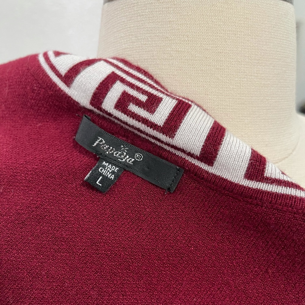 Papaya Crop Top Size Large Burgundy in Color - Picture 3 of 3